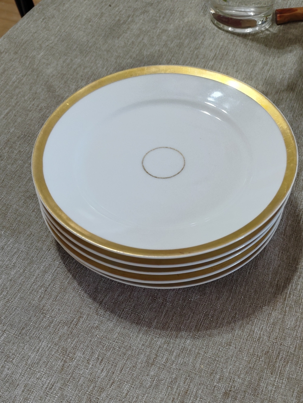 Haviland Limoges White and Gold Rim Porcelain Side Plate Wedding Ring Set Of 5